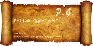 Poliak Győző névjegykártya